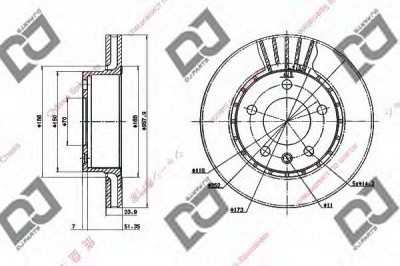 DJ PARTS bd1764 -  Тормозной диск